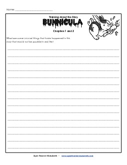 Chapters 1 & 2: Writing Prompt Free Books Worksheet