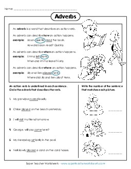 Adverb Worksheet Free Grammar Worksheet