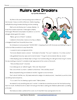 Girls Rule!  Boys Drool!  3rd Grade Reading Comprehension Worksheet