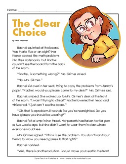 Clear Choice (Fiction) 3rd Grade Reading Comprehension Worksheet