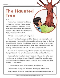 The Haunted Tree (Fiction) 3rd Grade Reading Comprehension Worksheet