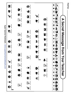 Secret Code Puzzle Backtoschool Worksheet