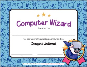 Computer Wizard Awards Worksheet