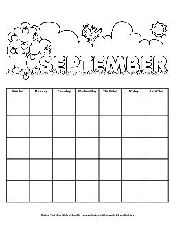 September Calendar Free Calendars Worksheet