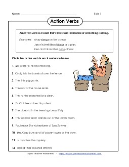 Action Verb Worksheet Free Actionverbs Worksheet