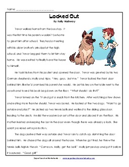 Locked Out 5th Grade Reading Comprehension Worksheet