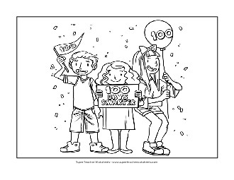 100 Days Coloring Picture 100th Day Worksheet