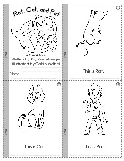 Short A Mini-Book: Rat, Cat, and Pat Free Minibooks Worksheet