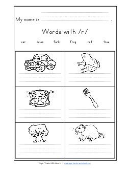 Writing Words with R r Phonics Words With Worksheet