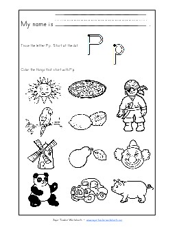 Words that Start with P p Free Phonics Beginningsounds Worksheet