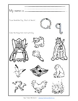 Words that Start with Q q Free Phonics Beginningsounds Worksheet