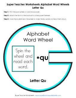 Qu -  Word Wheel Word Wheels Worksheet