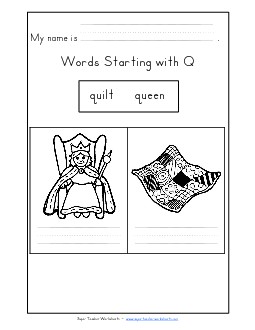 Writing Words that Start with Q q Phonics Beginningsounds Worksheet