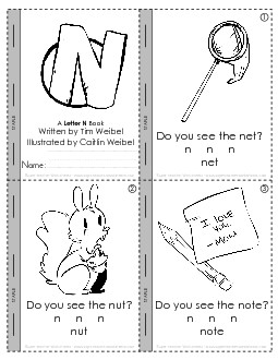 Letter N Mini-Book Minibooks Worksheet