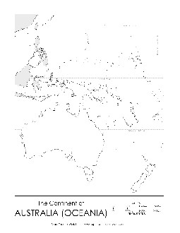 Australia / Oceania - Blank Map #2 Maps Worksheet