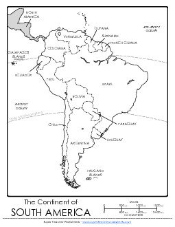 South America Map Free Maps Worksheet