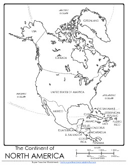 North America Map Maps Worksheet