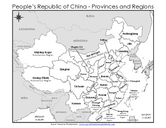 China Map (Provinces) Maps Worksheet