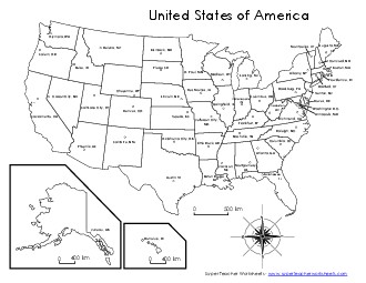 USA Capitals Map Maps Worksheet