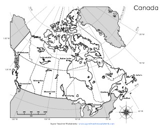 Canada Latitude and Longitude Worksheet