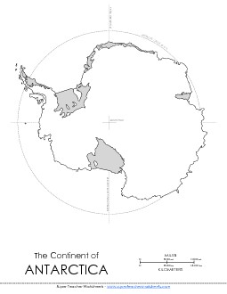 Antarctica- Blank Map Maps Worksheet