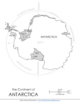 Antarctica Map Maps Worksheet