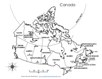 Canada - Provinces & Capitals Worksheet