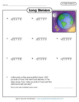 Long Division Classroom Teaching Material