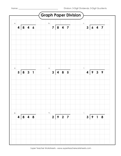 Graph Paper Division (B) Worksheet