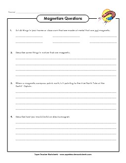 Magnetism Questions Magnets Worksheet