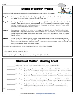 States of Matter Project Worksheet