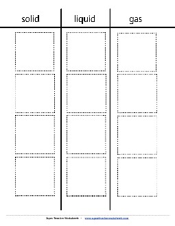 Matter - Cut, Sort, Glue Worksheet