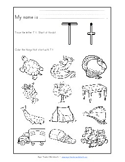 Words that Start with T t Free Phonics Beginningsounds Worksheet