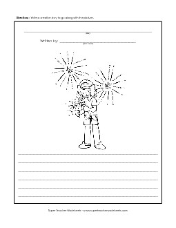 Sparkler (Story Picture) Writing Storypics Worksheet