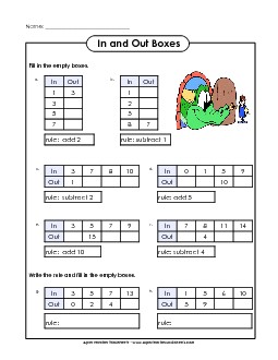 In-Out Boxes #1 (Basic) Free In Out Worksheet