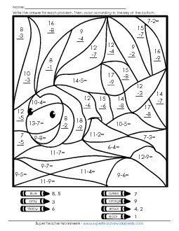 Subtraction: Clownfish Worksheet