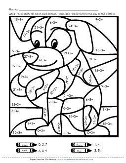 Division: Dog (3s Only) Worksheet