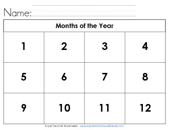 Months Cut-and-Glue (Pictures) Calendars Worksheet