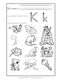 Words that Start with K k Free Phonics Beginningsounds Worksheet