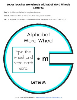 M -  Word Wheel Word Wheels Worksheet