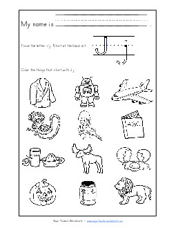 Words that Start with J j  Free Phonics Beginningsounds Worksheet