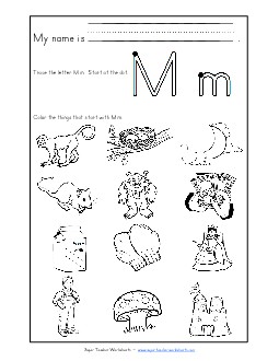 Words that Start with M m Free Phonics Beginningsounds Worksheet