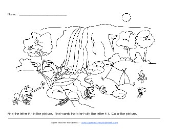 Alphabet Coloring Page - Letter F Worksheet