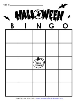 Halloween Bingo Free Holiday Worksheet