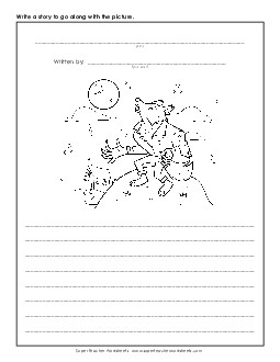 Writing - Werewolf Writing Storypics Worksheet