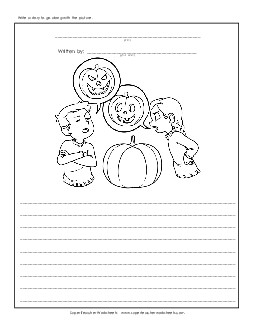 Writing - Pumpkin Carvers Writing Storypics Worksheet