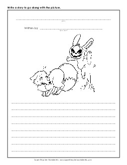 Writing - Pumpkin Dog Writing Storypics Worksheet