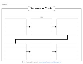 Sequence Chain (with Lines) Graphic Organizers Worksheet