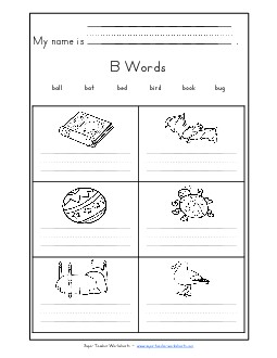 Writing Words that Start with B Free Phonics Beginningsounds Worksheet