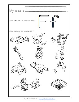 Words that Start with F f Free Phonics Beginningsounds Worksheet